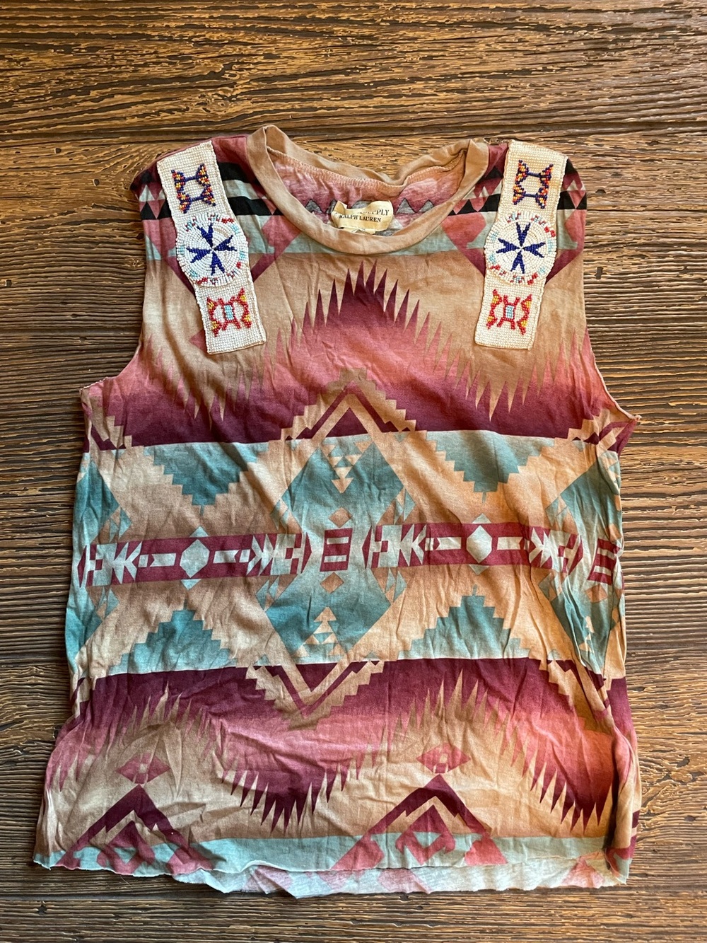 Denim & Company Ralph Lauren ladies S/M Aztec Print Sleeveless Top - Multi